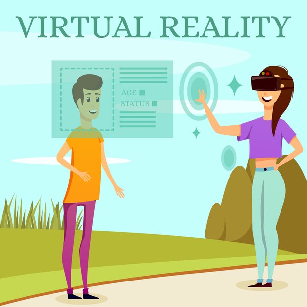 Gratis vector augmented virtual reality orthogonal composition