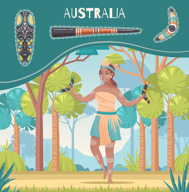 Gratis vector australië cartoon poster