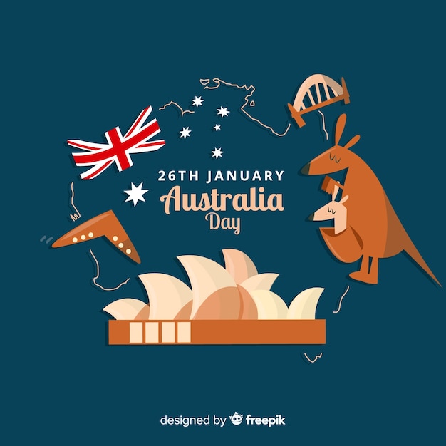 Gratis vector australië dag achtergrond