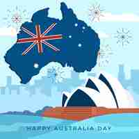 Gratis vector australië dag illustratie met vlag