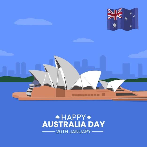 Gratis vector australië dag illustratie plat ontwerp