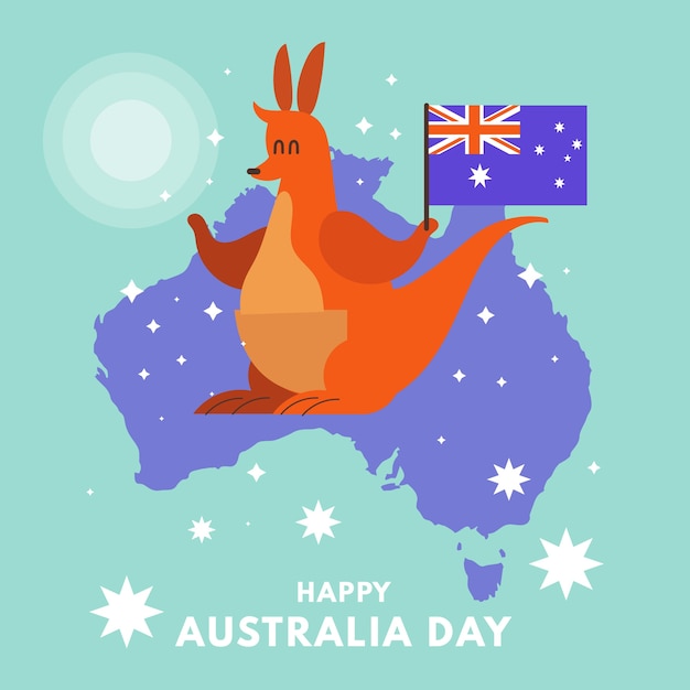 Australië dag in plat ontwerp