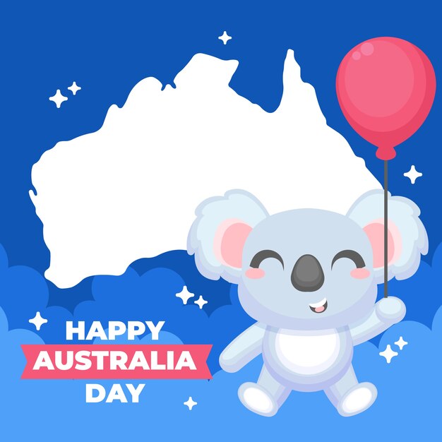 Australië dag in plat ontwerp