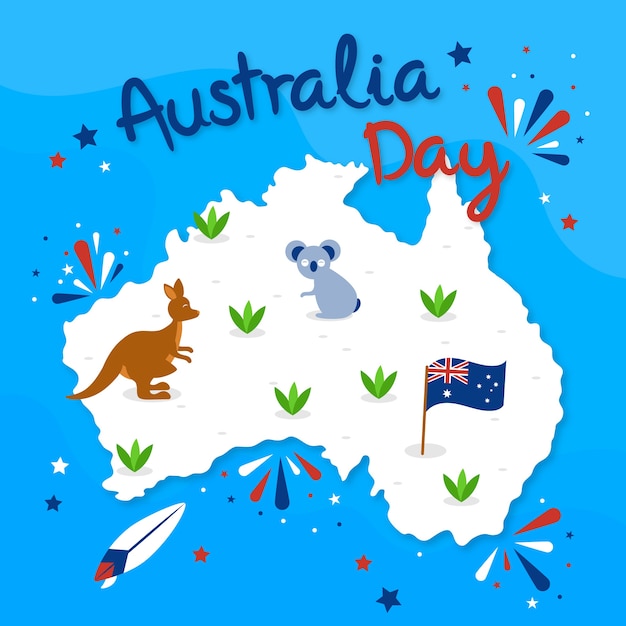 Australië dag in plat ontwerp