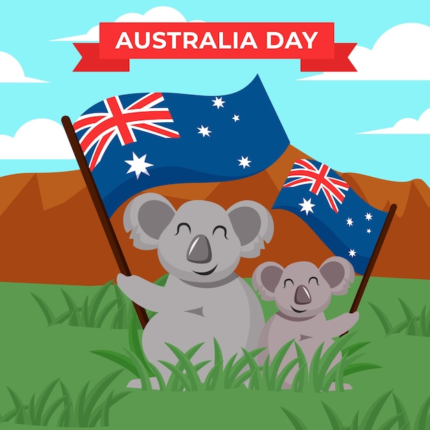 Australië dag in plat ontwerp