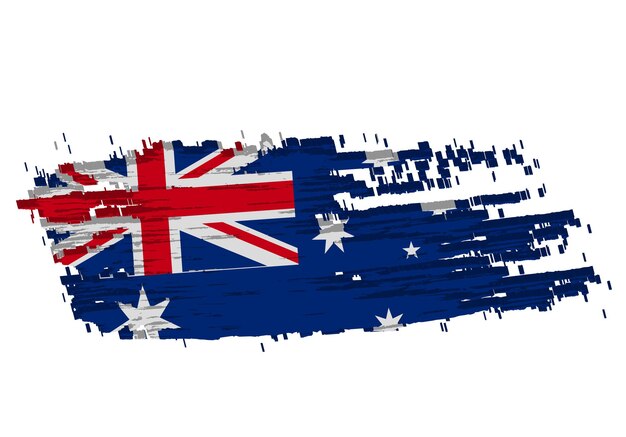 Australië Grunge vlag ontwerp, vectorillustratie.