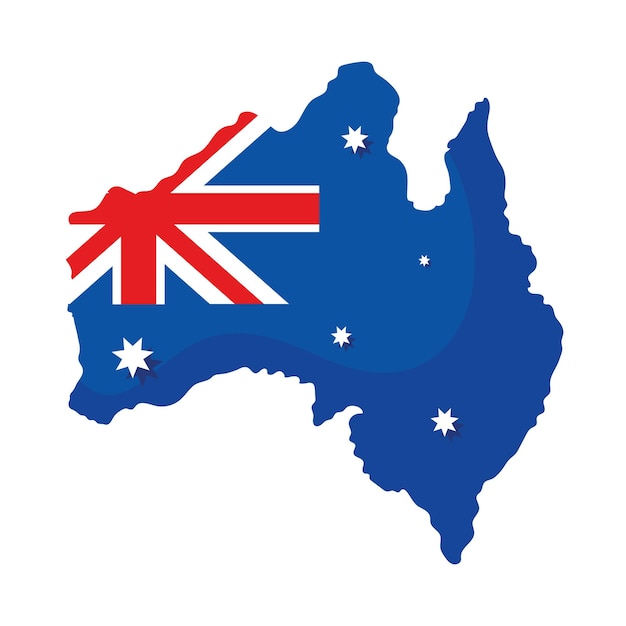 Gratis vector australische dagvlag op de kaart