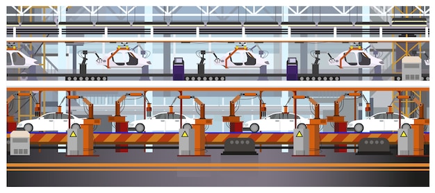 Auto assemblagelijn illustratie