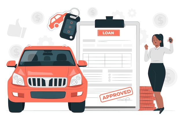 Gratis vector auto financiering concept illustratie