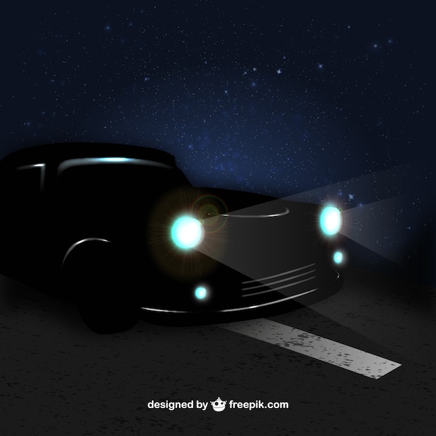 Auto in de nacht vector
