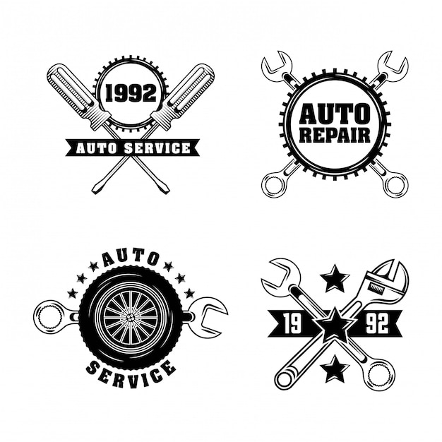 Gratis vector auto-industrie labels