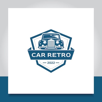 Auto retro logo ontwerp voertuig auto transport classic
