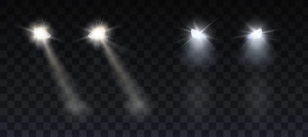 Autokoplampen die op weg in nacht glanzen
