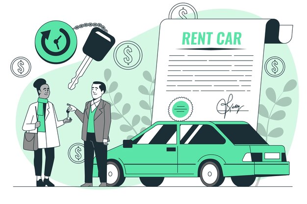 Autoverhuur concept illustratie