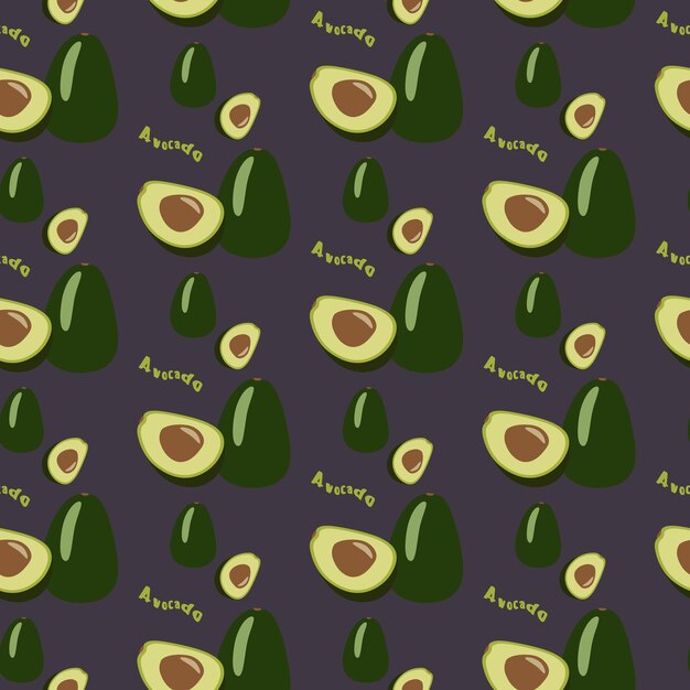 Avocado naadloos herhalend patroon, handgetekende stijl. voor afdrukken