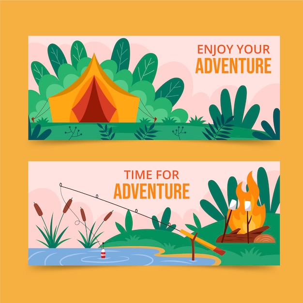 Gratis vector avontuur banners set