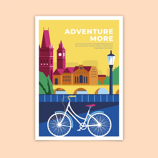 Gratis vector avontuur meer kleurrijke poster