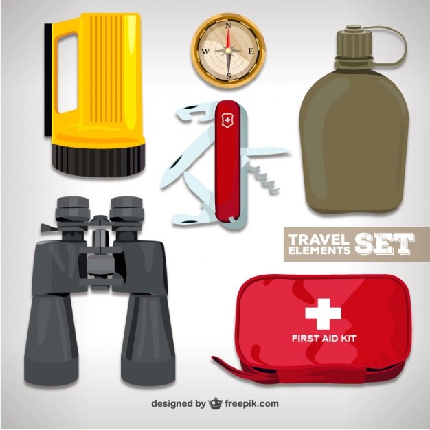 Gratis Vector avontuurlijke reizen elementen set