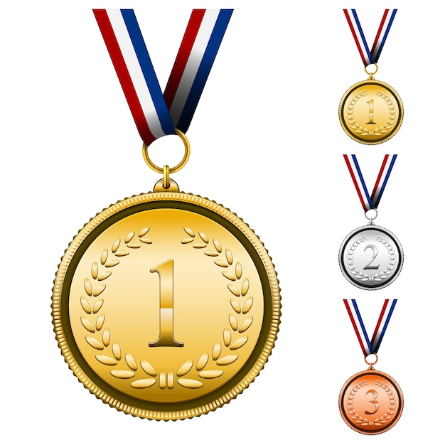 Gratis vector award medailles set