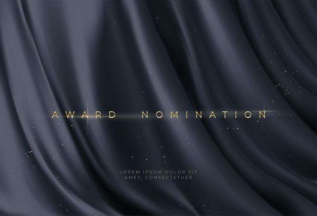 Award-nominatie op luxe zwarte golvende achtergrond