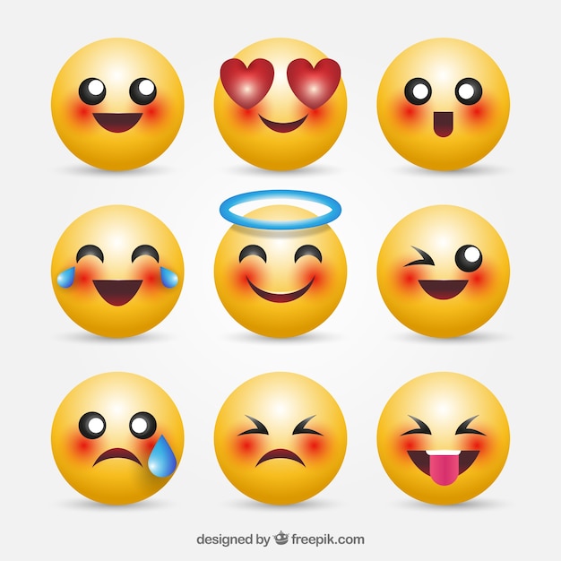 Gratis vector awesome 3d emoticons