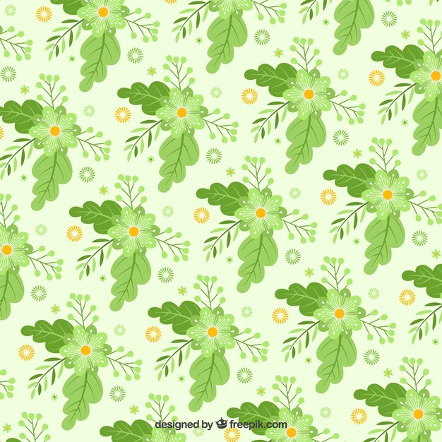 Awesome patroon van groene bloemen