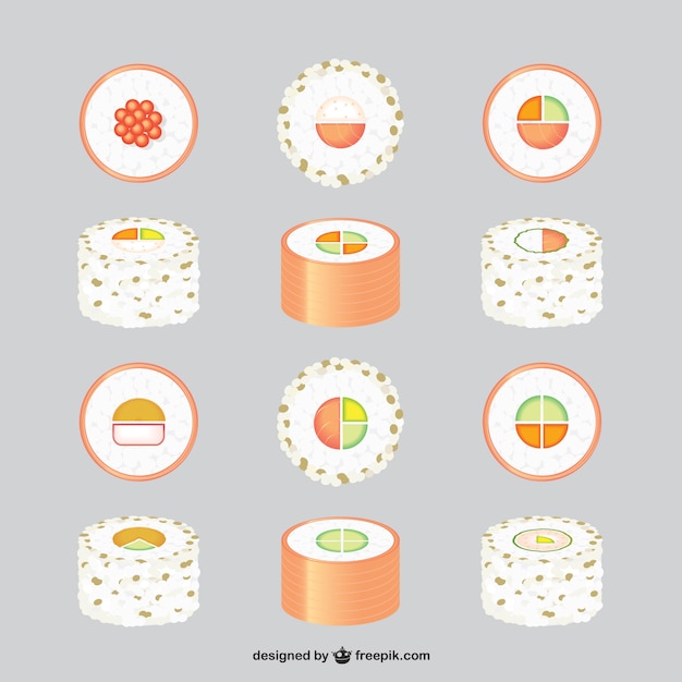 Aziatisch eten gratis graphics set