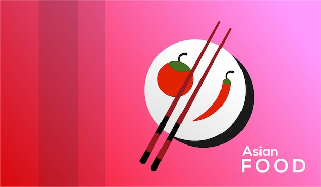 Gratis vector aziatisch eten ontwerp achtergrond minimalistisch