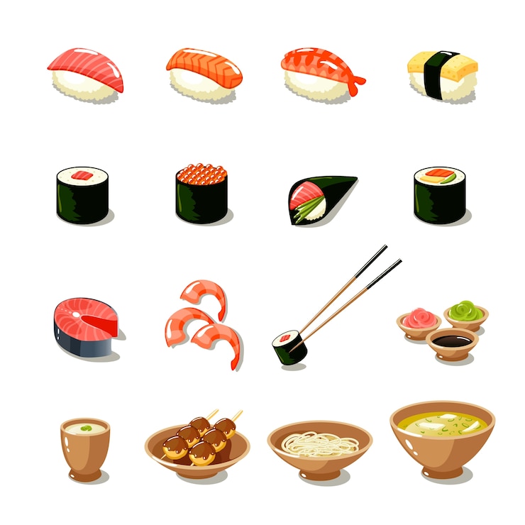 Gratis Vector aziatische icon set