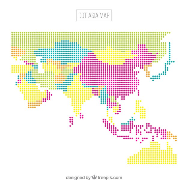Azië kaart achtergrond met stippen