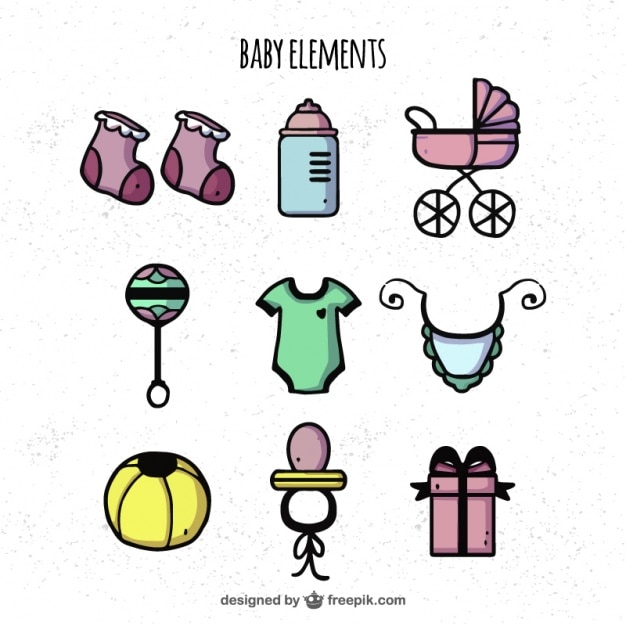 Gratis vector baby element collectie