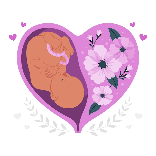 Gratis vector baby geboorte concept illustratie