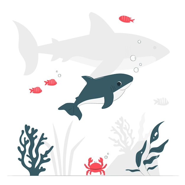 Baby haai concept illustratie