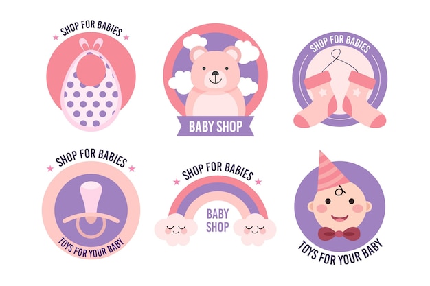 Gratis vector baby logo collectie sjabloon