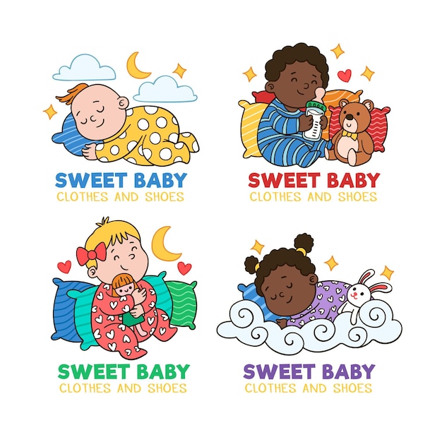 Baby logo collectie sjabloon