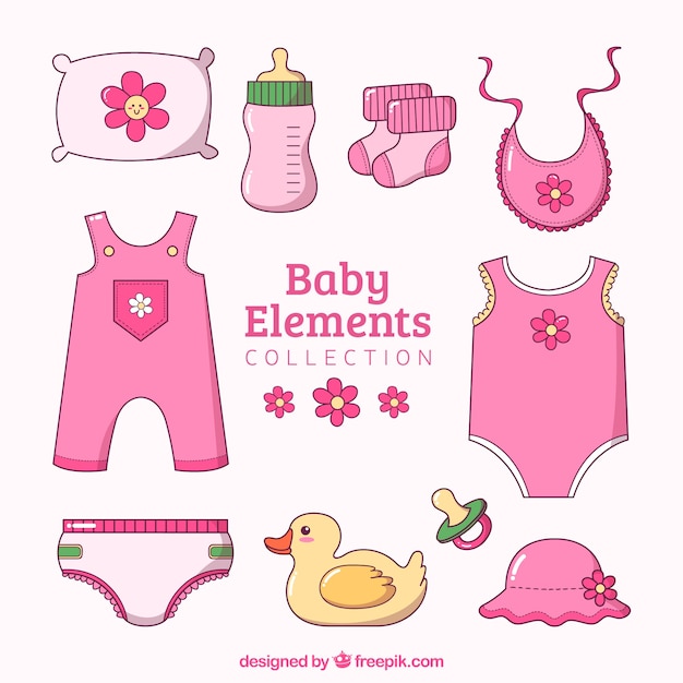 Baby meisje elementen collectie