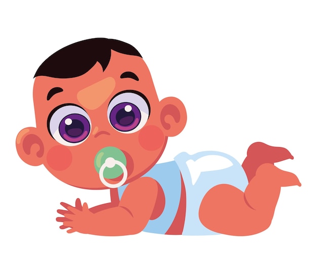 Gratis vector baby met speen cartoon