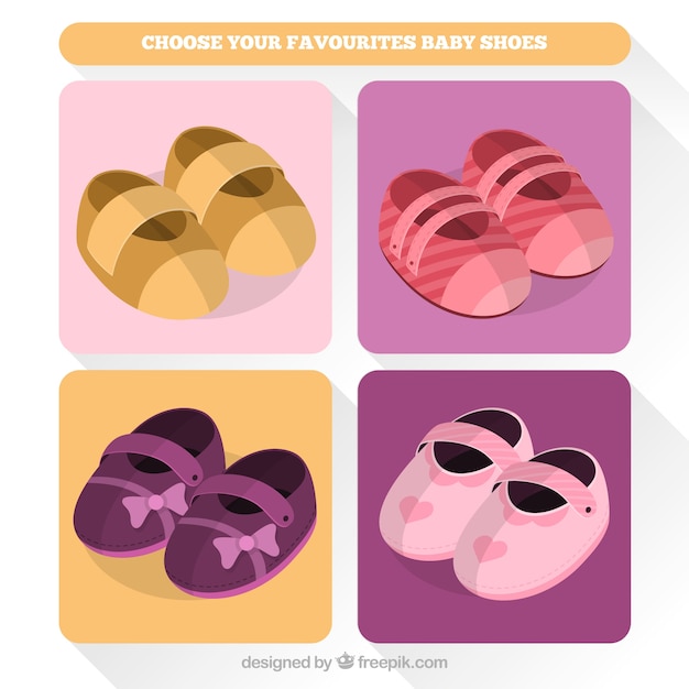 Gratis vector baby schoenen voor meisje