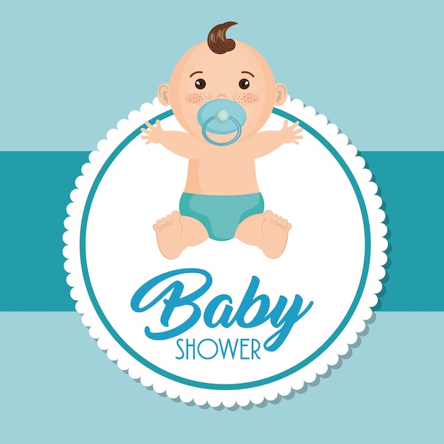 Baby shower kaart met kleine jongen