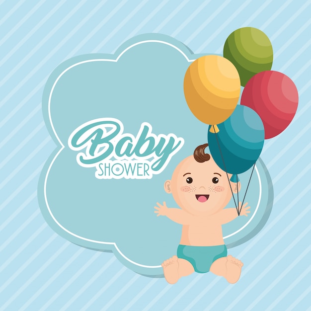 Baby shower kaart met kleine jongen