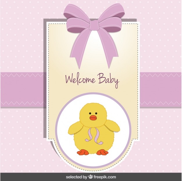 Baby shower kaart met schattige chick