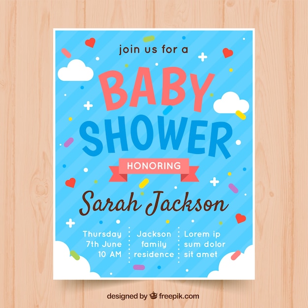 Baby shower kaart uitnodiging