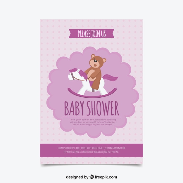 Baby shower uitnodiging in vlakke stijl