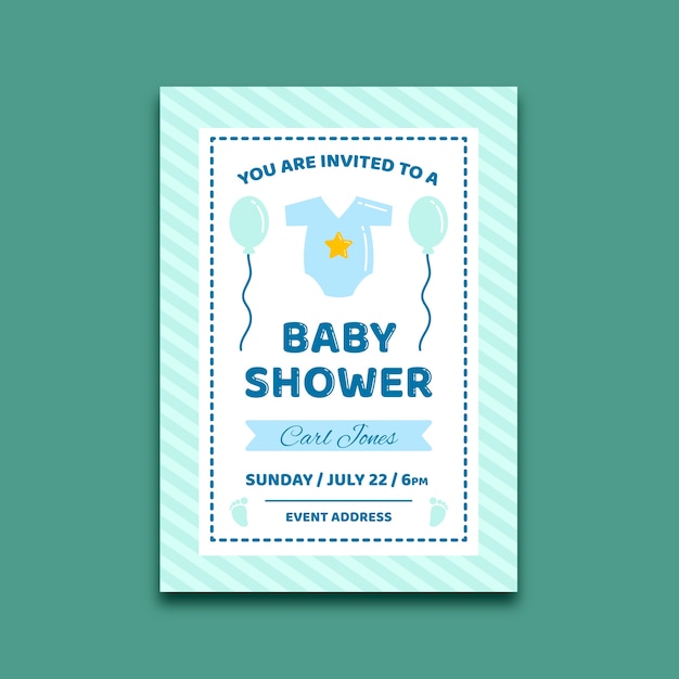Baby shower uitnodiging sjabloon voor jongen