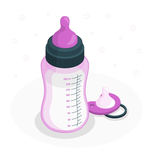 Gratis vector babyfles concept illustratie