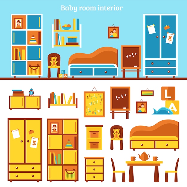 Babykamer meubels infographics