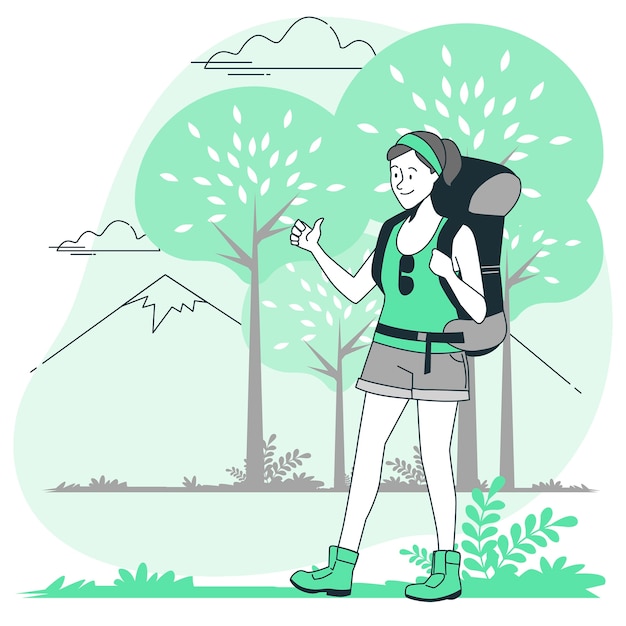 Gratis vector backpackers concept illustratie