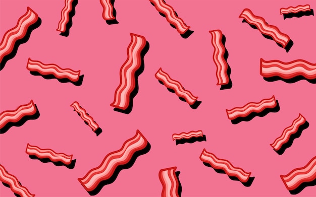 Gratis vector bacon patroon eten behang illustratie