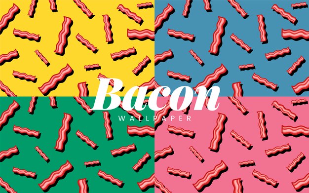 Bacon patroon eten behang illustratie