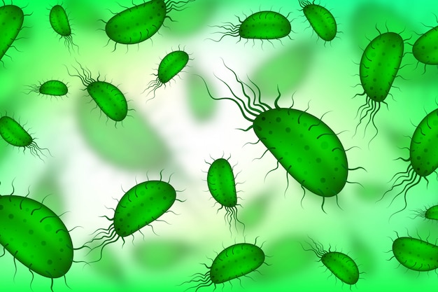 Gratis vector bacteriën biologische concept achtergrond